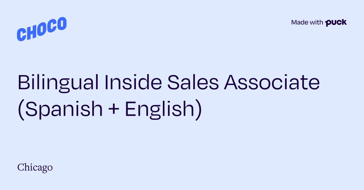 Bilingual Inside Sales Representative (Spanish + English)
