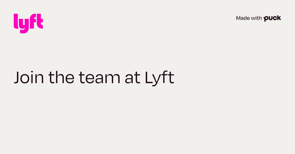 Lyft open jobs