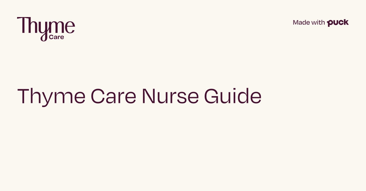 Thyme Care Nurse Guide